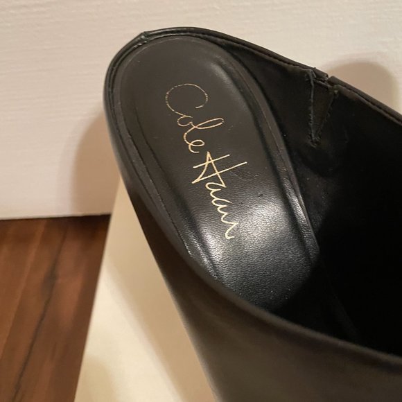 Cole Haan NikeAir Black Leather Slide Sandals 8 1/2 - Picture 5 of 13